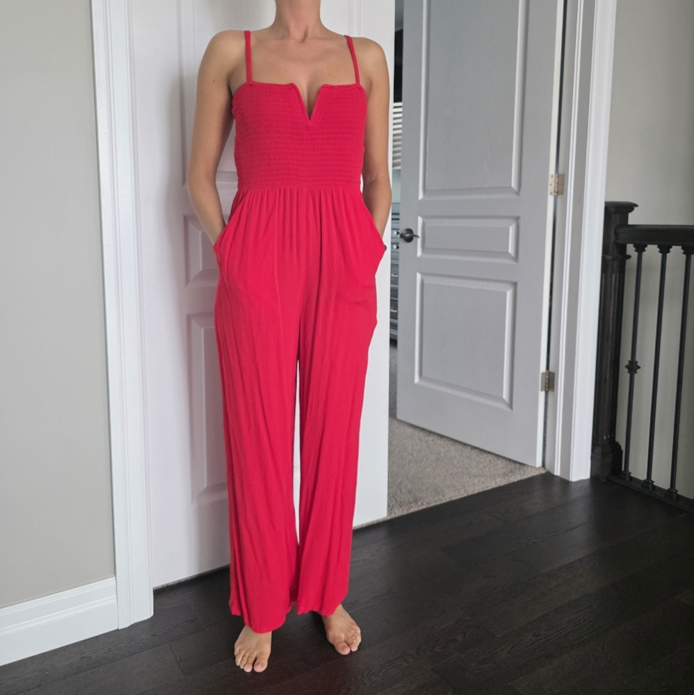 Vibrant Red Jumpsuit